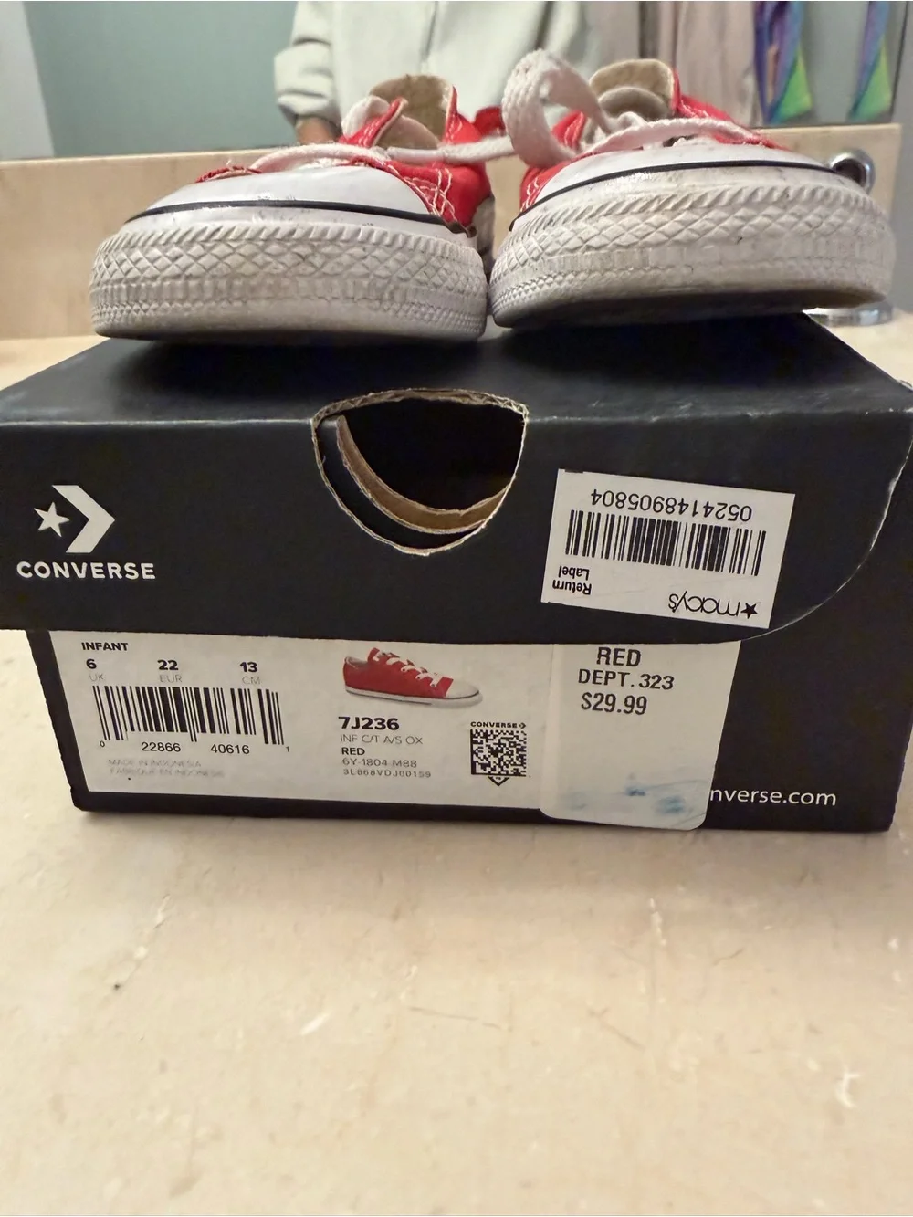 Converse Kids Red Low-Top Canvas Sneakers